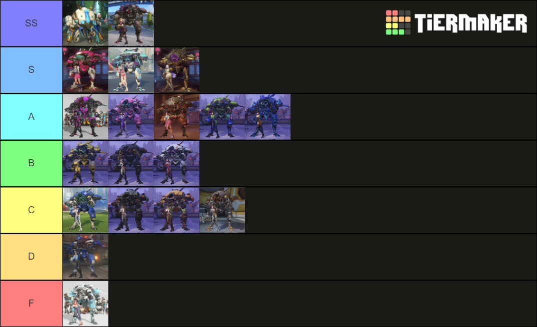 Dva skin (Sept 2021) Tier List (Community Rankings) - TierMaker