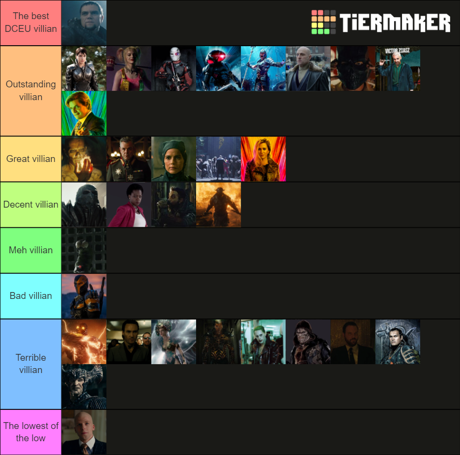 The Best DCEU Villians Tier List (Community Rankings) - TierMaker