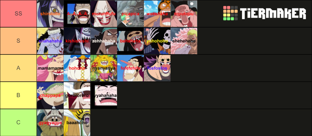 One Piece Laughs Tier List (Community Rankings) - TierMaker