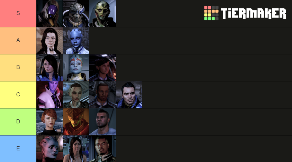 Mass Effect Trilogy Romance Options Tier List Community Rankings Tiermaker 3294