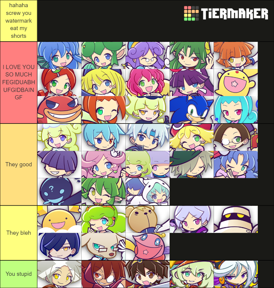 Puyo Puyo Tetris 2 Characters (UPDATED WITH ALL DLC) Tier List ...