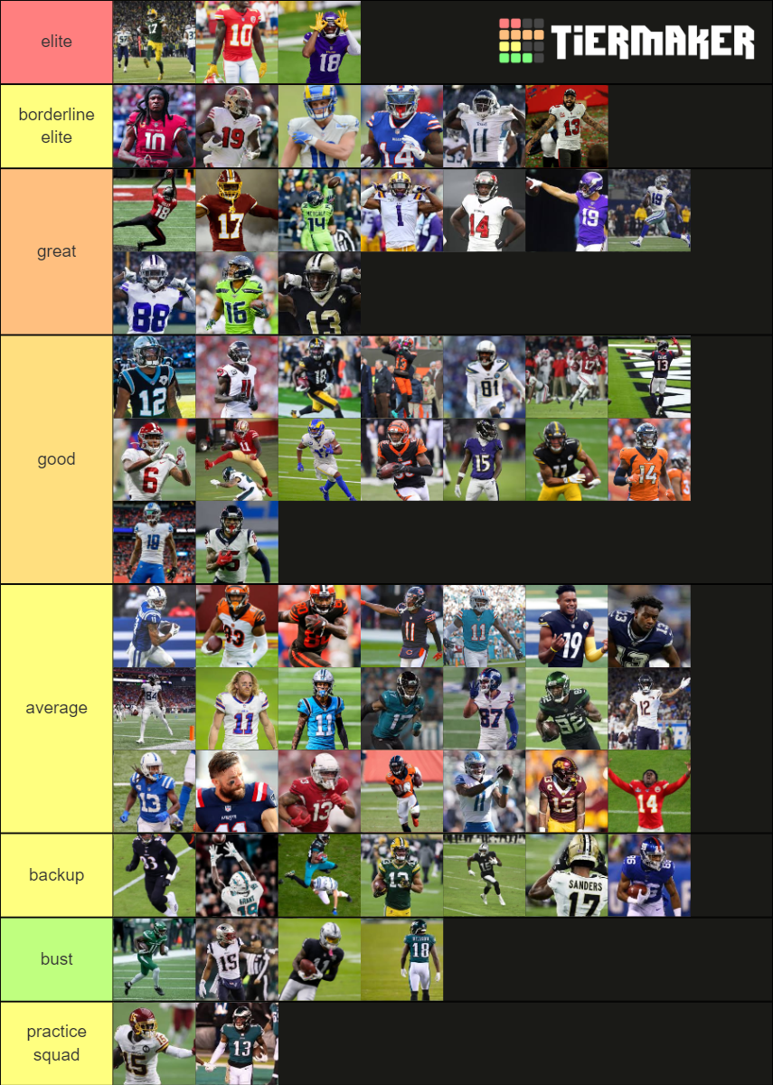 nfl wide receivers 20212022 with rookies Tier List Rankings