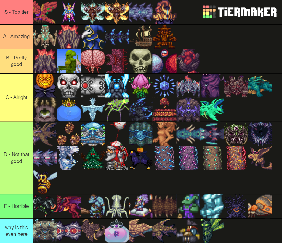 Terraria Vanilla/Calamity Bosses Tier List (Community Rankings) - TierMaker