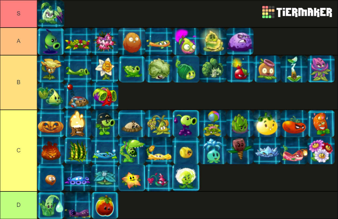 Tierlist Plantas Seedium de PvZ 2 Tier List Rankings