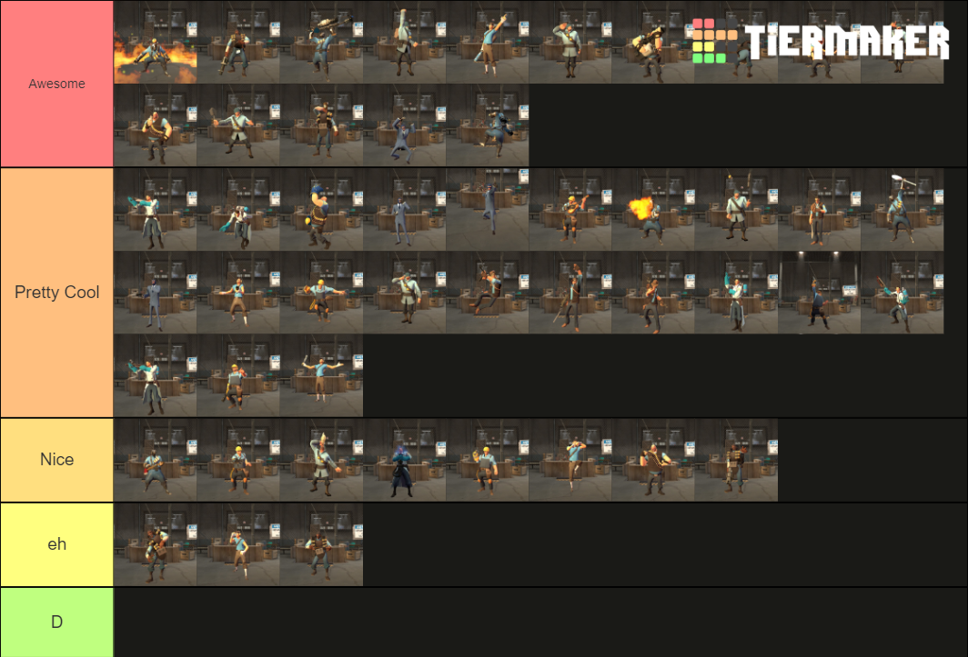 Team Fortress 2 Default Taunt Tier List Rankings) TierMaker