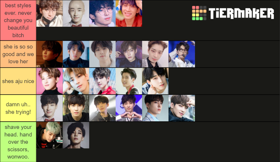 seventeen wonwoo hair Tier List Rankings) TierMaker