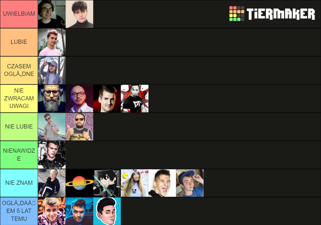 Polish Youtubers Tier List Rankings) TierMaker