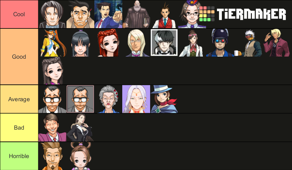 Ace Attorney Main Characters Tier List (Community Rankings) - TierMaker