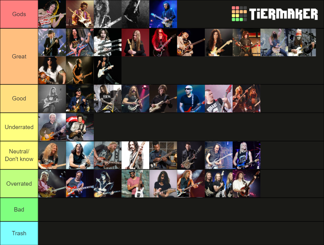 Best Lead Guitarists Ever Tier List Rankings) TierMaker