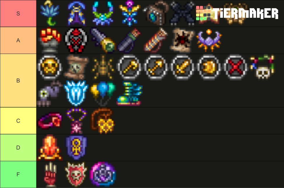 All Terraria Accessories Tier List Rankings) TierMaker