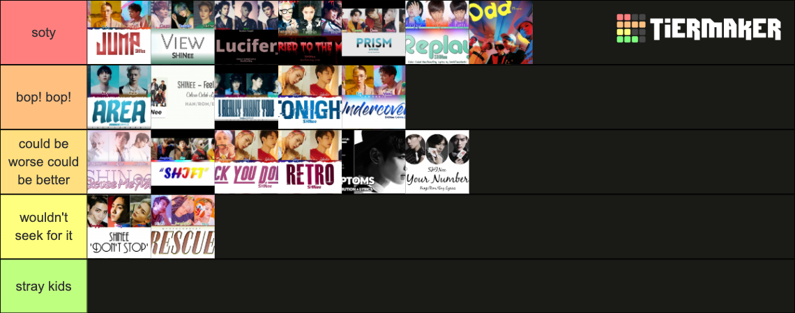 Shinee ranking by bg7l Tier List (Community Rankings) - TierMaker
