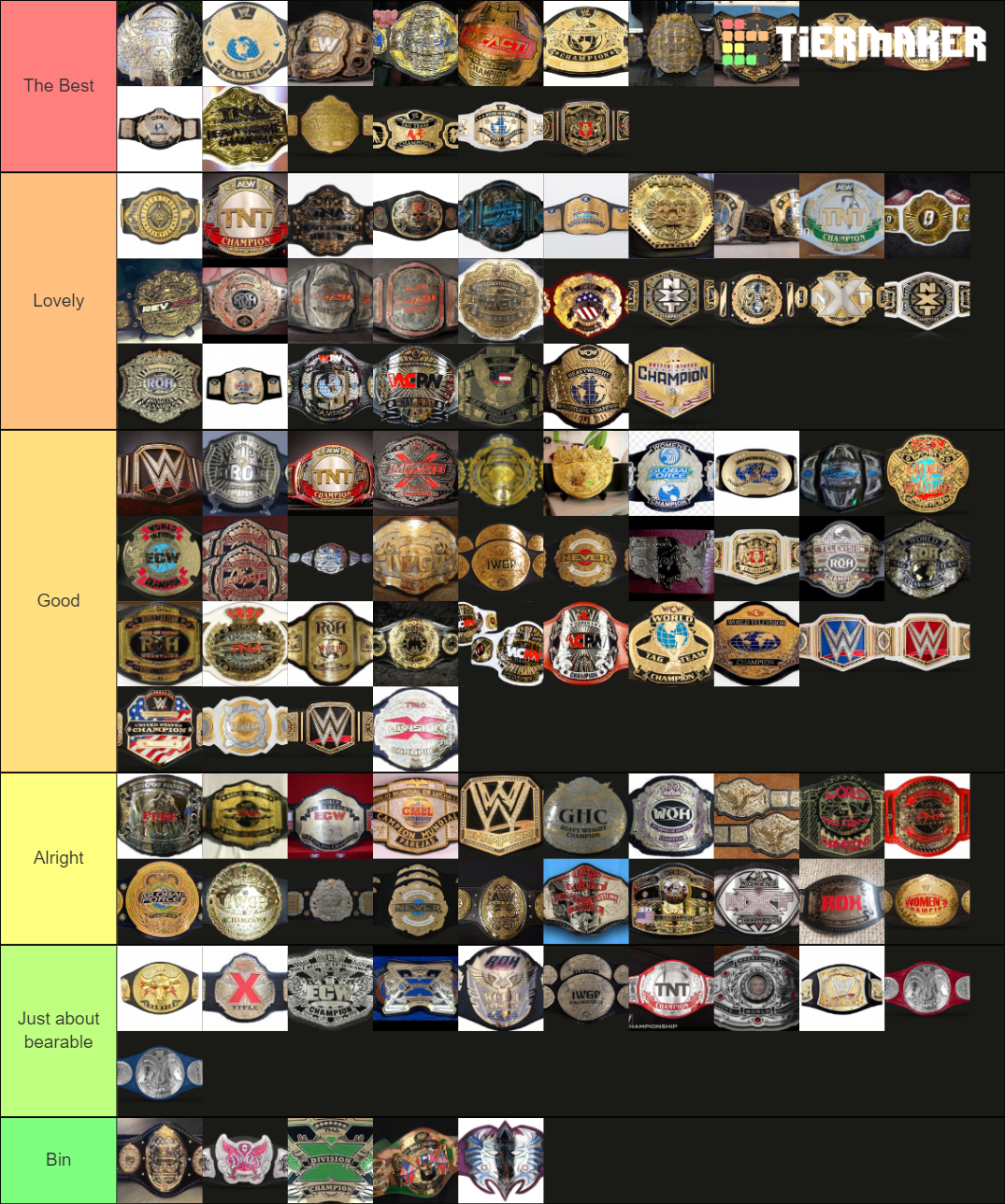 wrestling championships (past and present) Tier List (Community ...