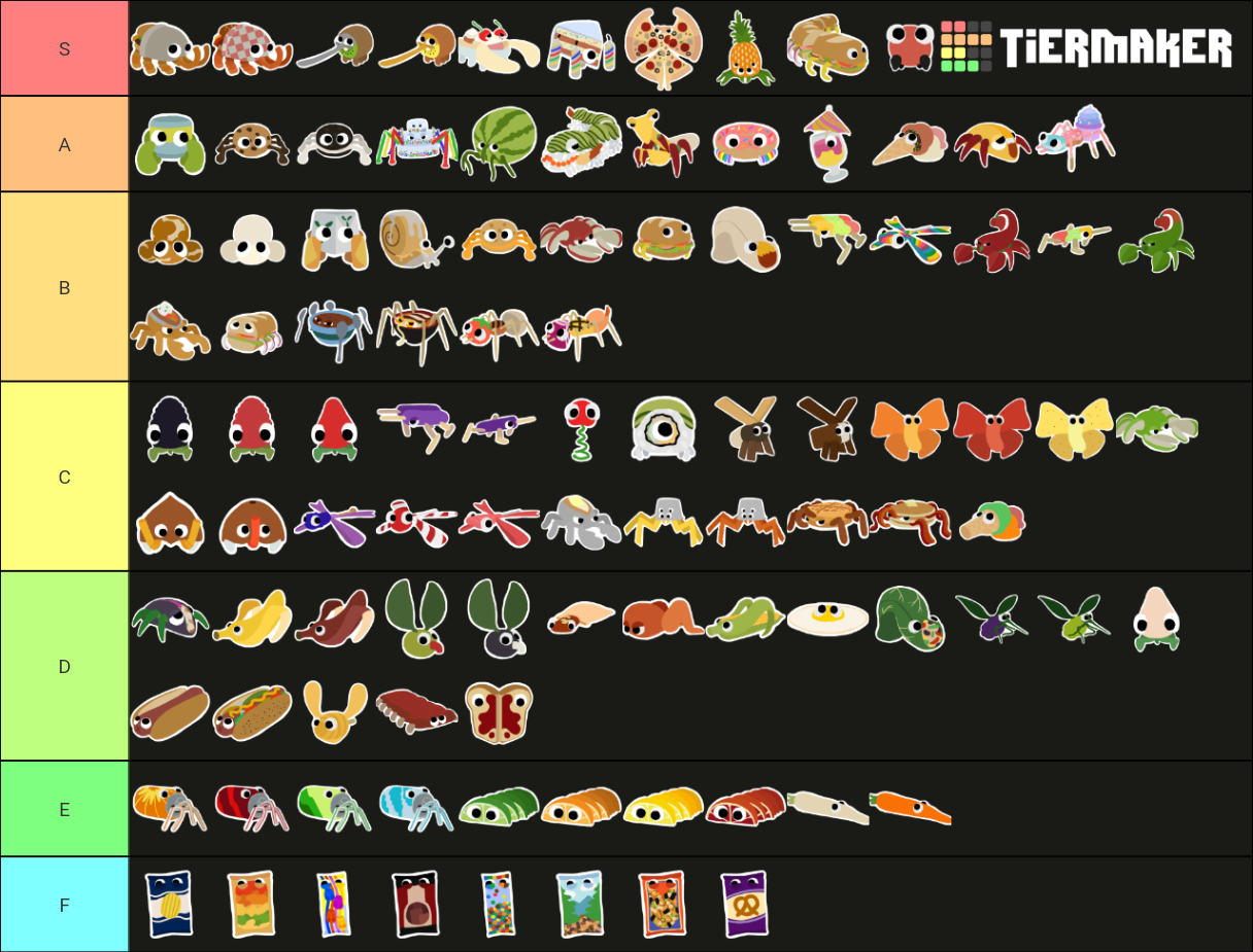 BUGSNAX TIER LIST Tier List Rankings) TierMaker