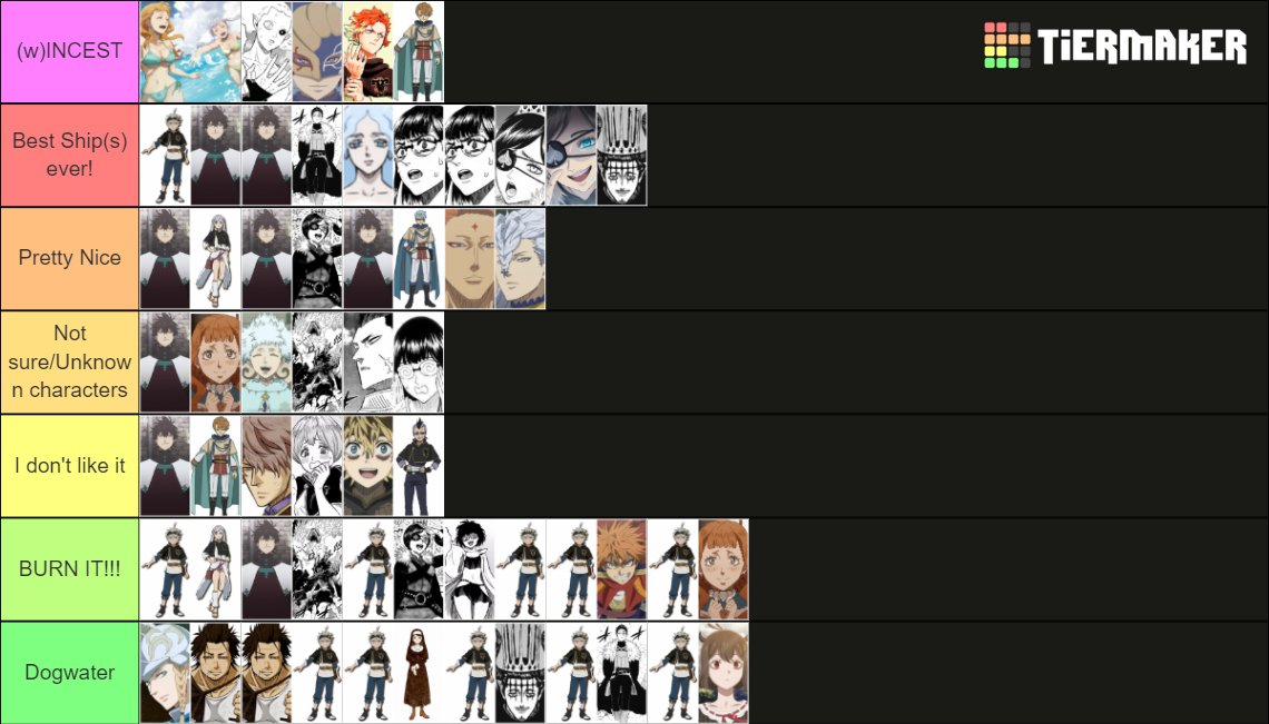 Black Clover Ships Tier List Rankings) TierMaker