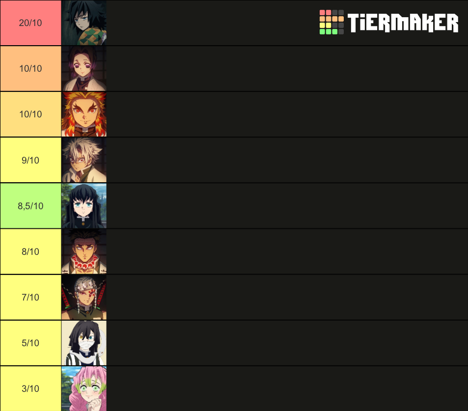 demon slayer pillars Tier List Rankings) TierMaker