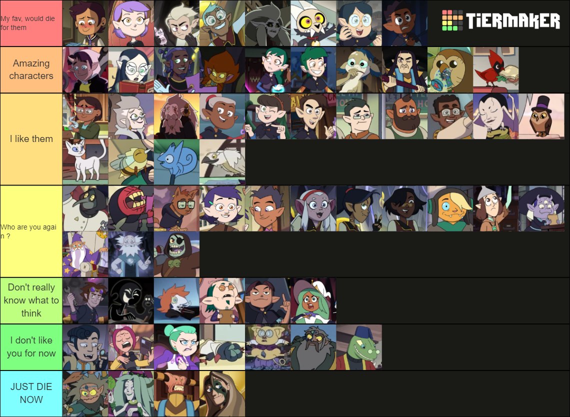 The Owl House Character made by SofLesbianLass Tier List