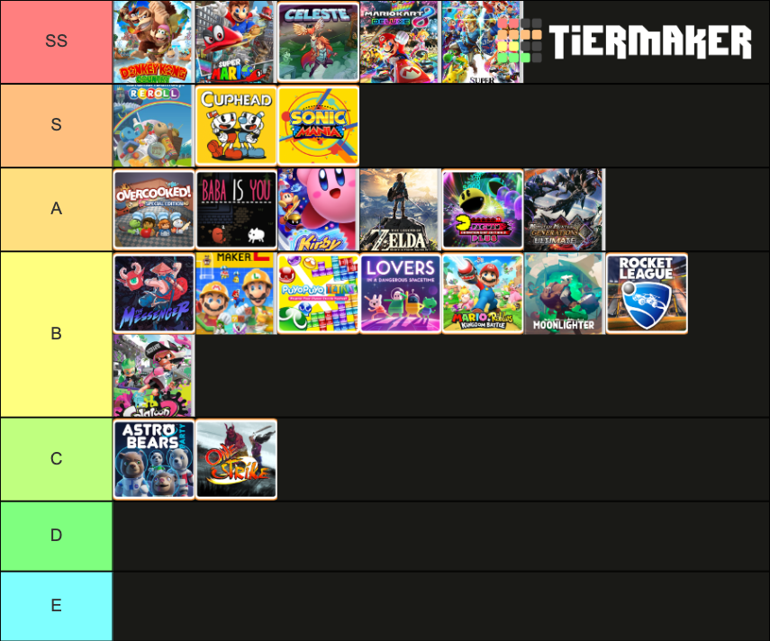 Nintendo Switch Games Tier List Rankings) TierMaker