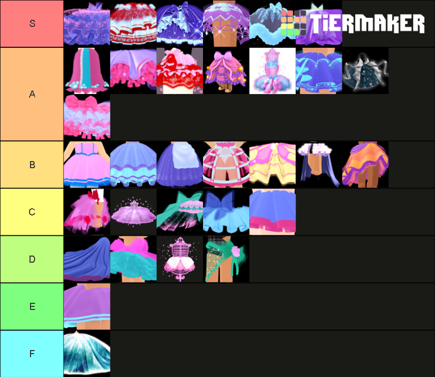 royale high skirt Tier List (Community Rankings) - TierMaker