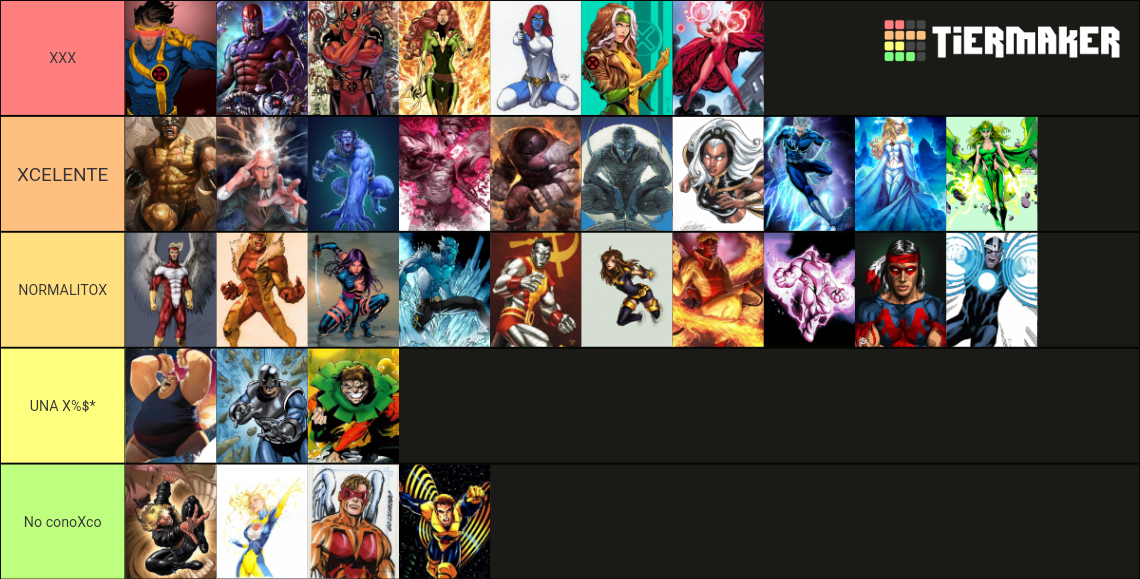 Xmen Characters Tier List (Community Rankings) - TierMaker