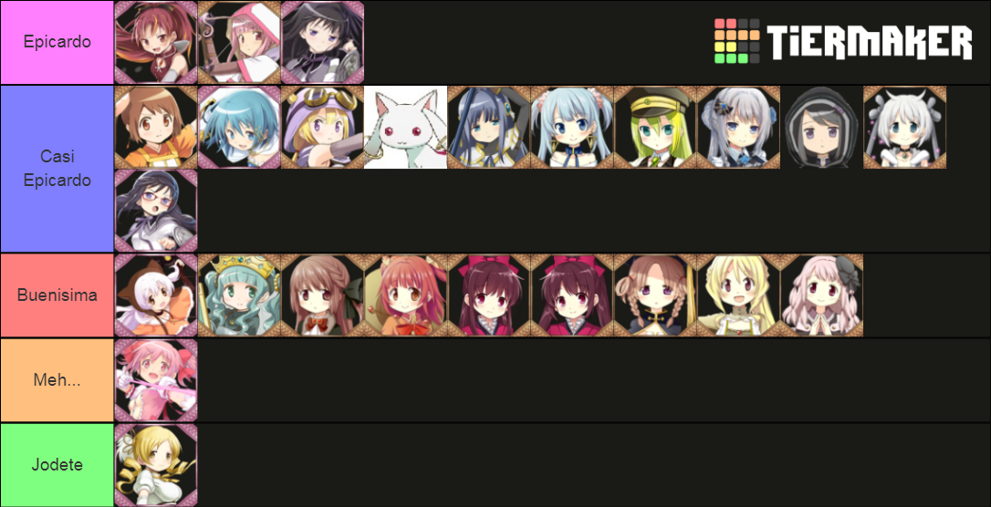 Madoka Magica Magia Record Tier List Rankings) TierMaker