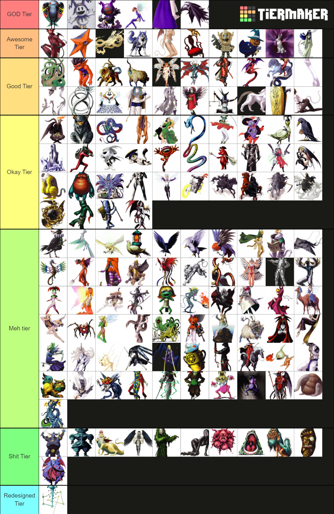 Shin Megami Tensei Demons Tier List Rankings) TierMaker