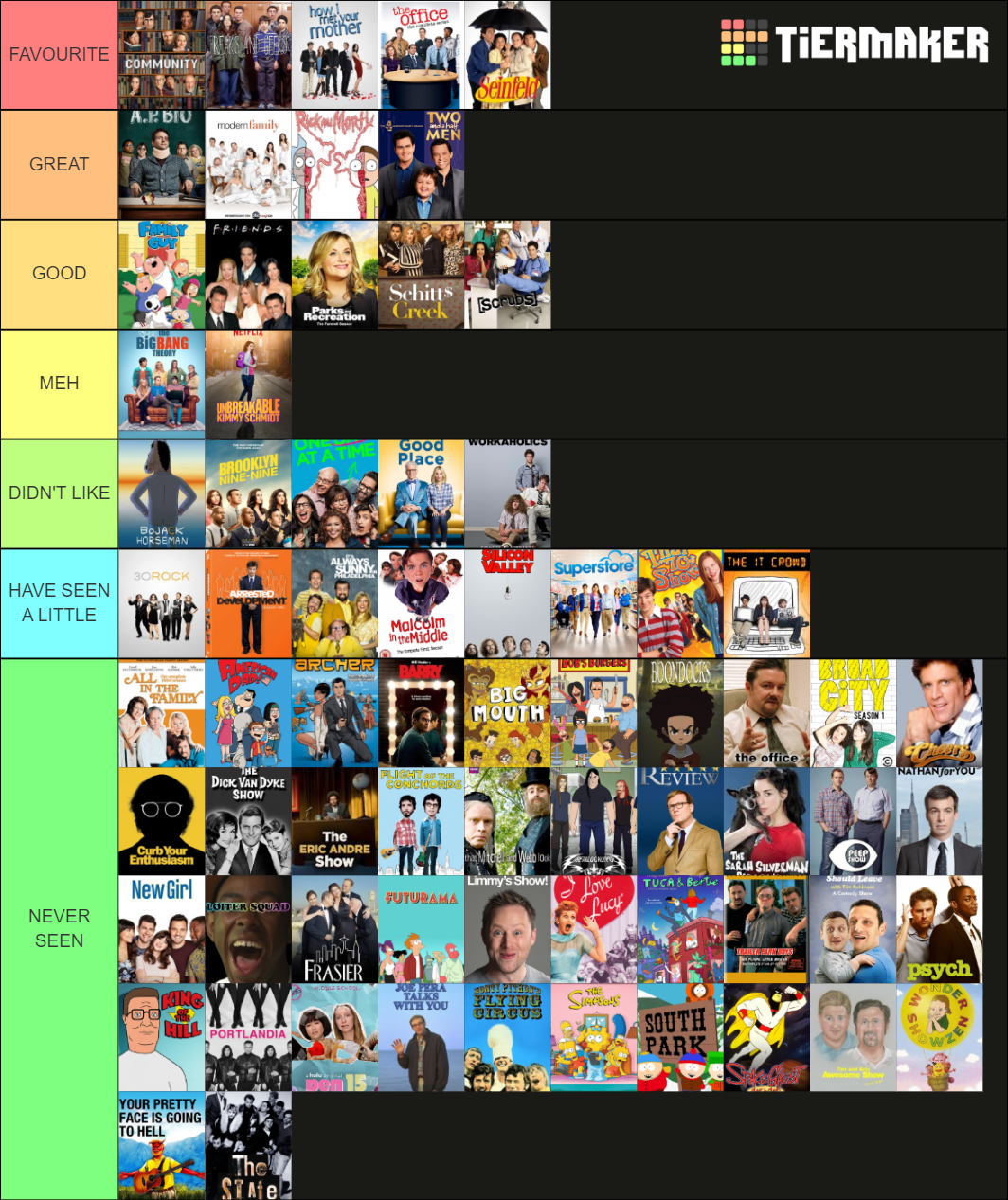 comedy-tv-shows-tier-list-community-rankings-tiermaker