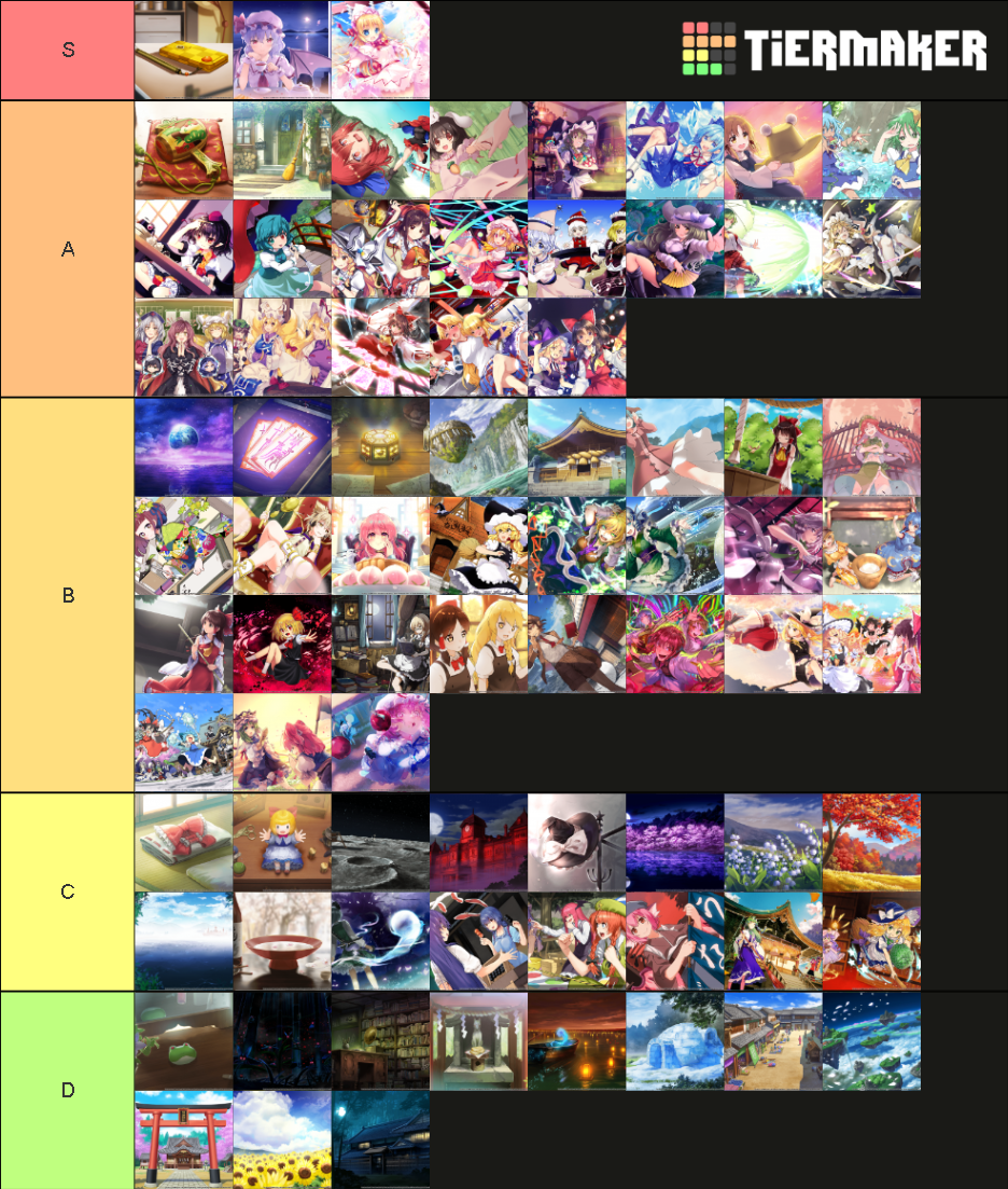 Touhou Lost Word Story Cards Tier List Rankings) TierMaker