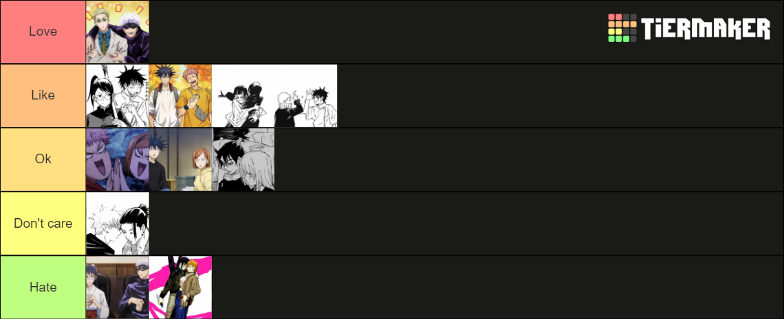 Jujutsu kaisen ships Tier List (Community Rankings) - TierMaker