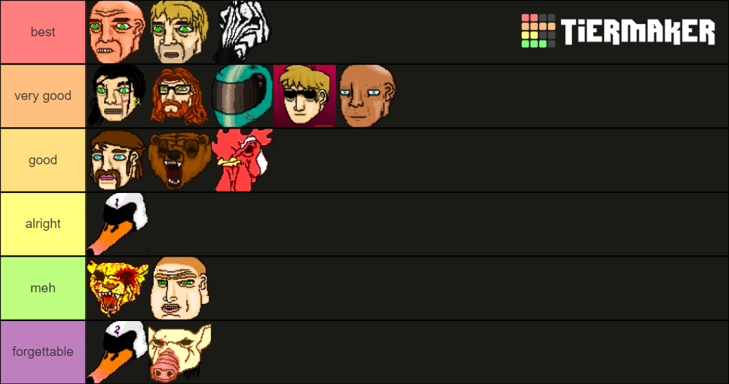 hotline miami 1&2 characters Tier List Rankings) TierMaker