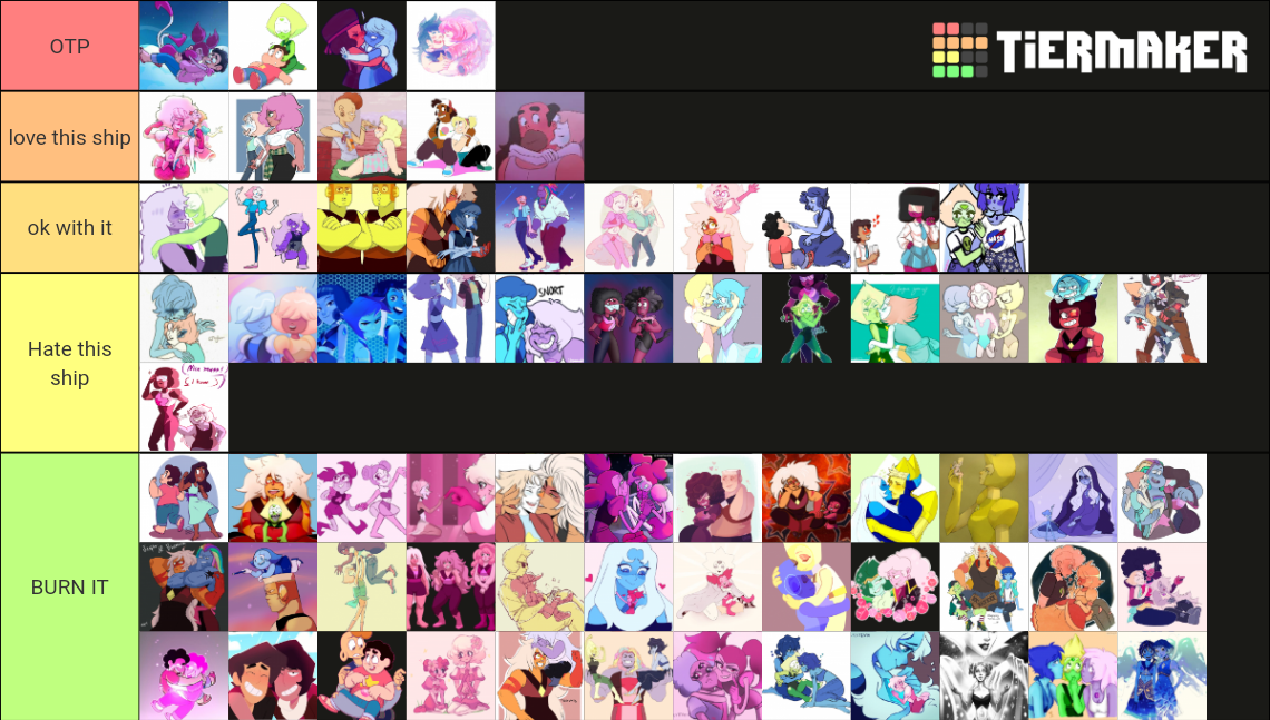 Steven universe ships (gem glow-the future) Tier List (Community ...