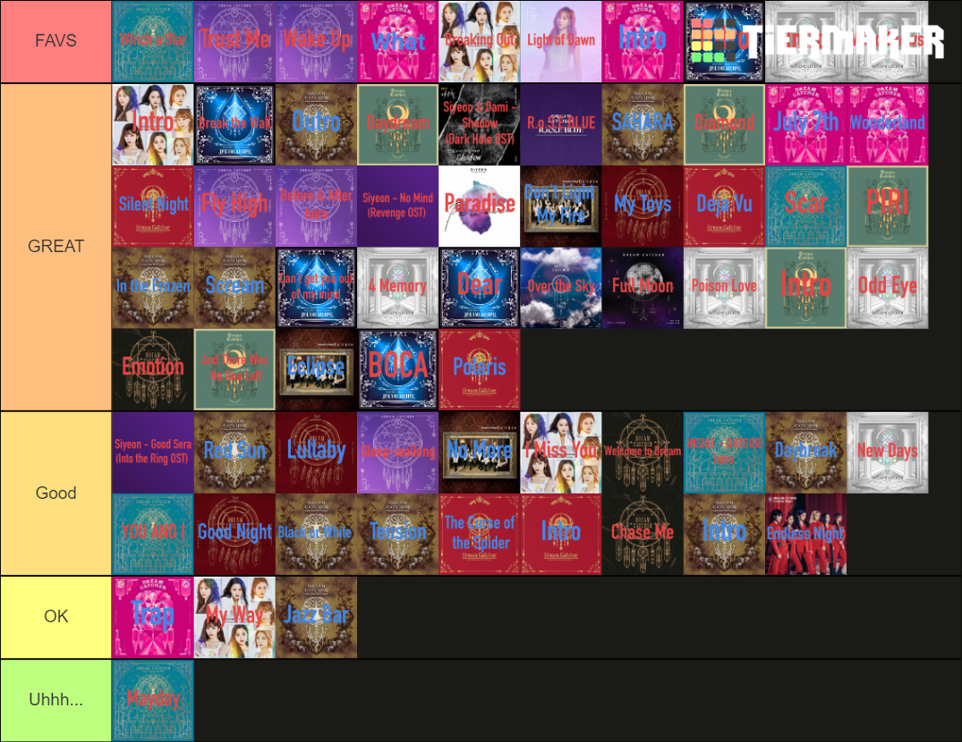 Dreamcatcher songs Tier List Rankings) TierMaker