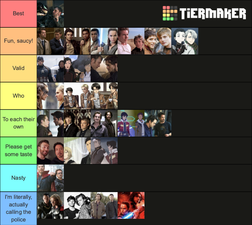 tumblr ships Tier List Rankings) TierMaker