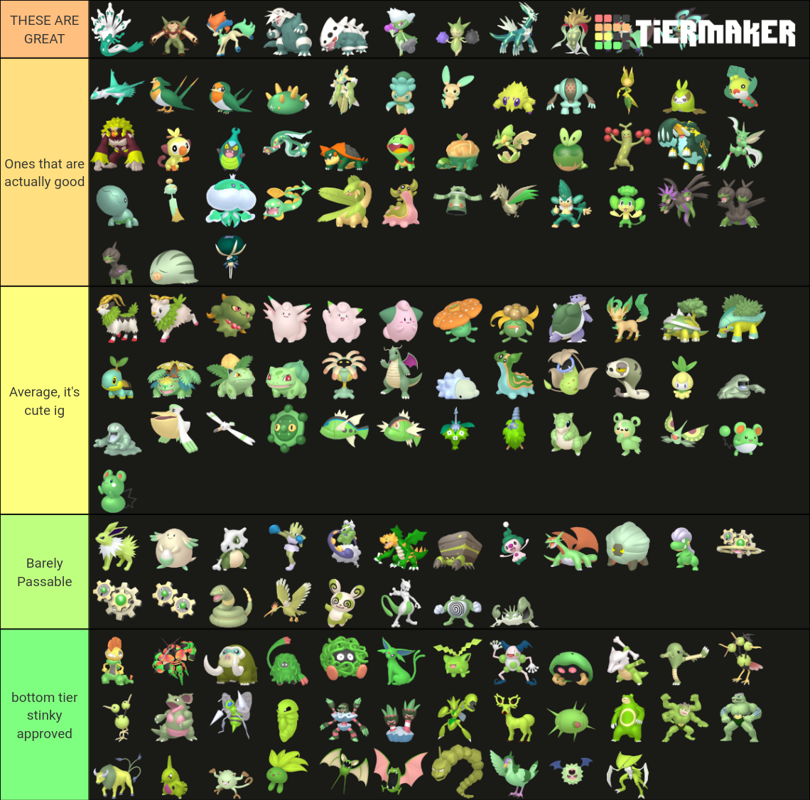 all-shiny-green-pokemon-tier-list-community-rankings-tiermaker