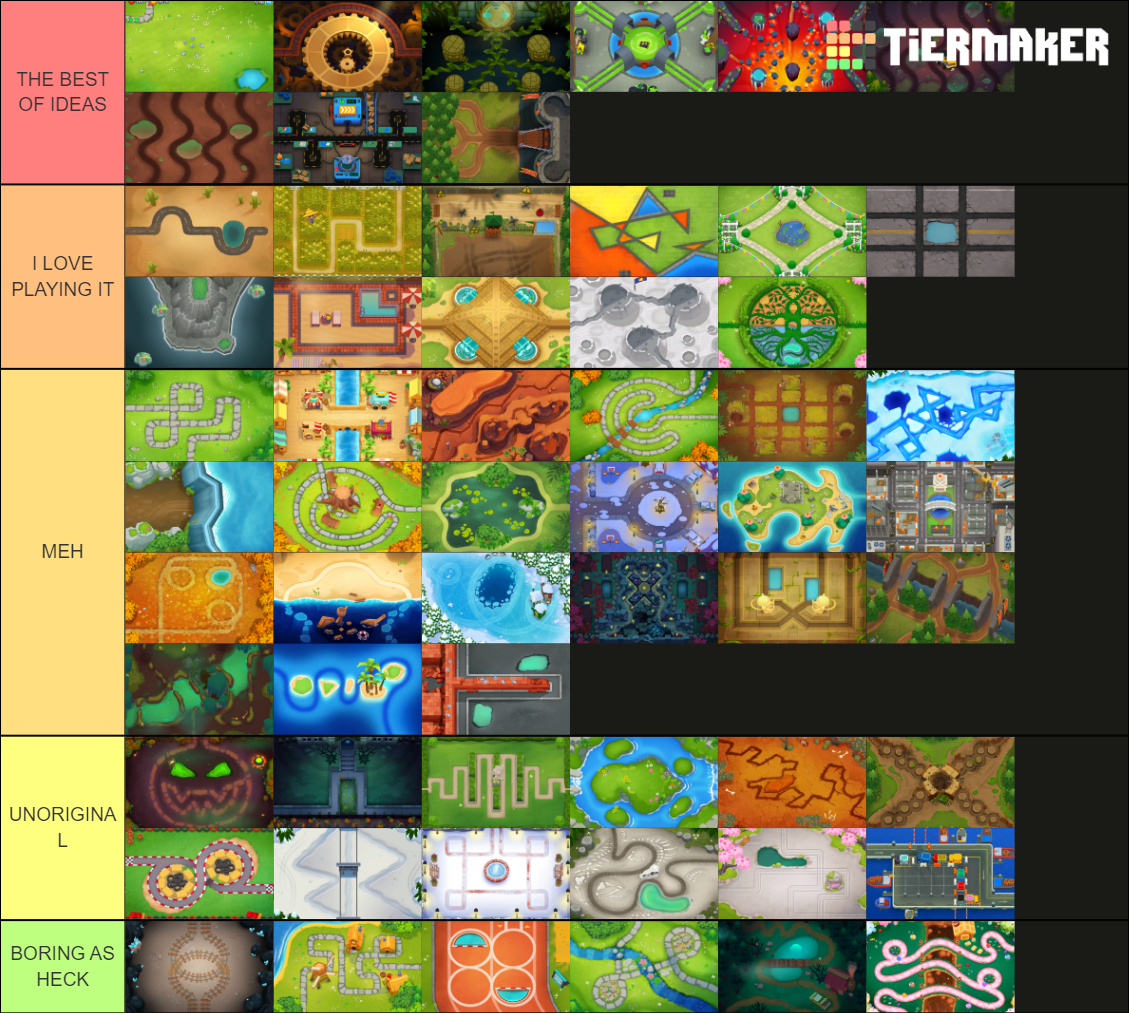 BTD6 Favorite Maps Tier List (Community Rankings) - TierMaker