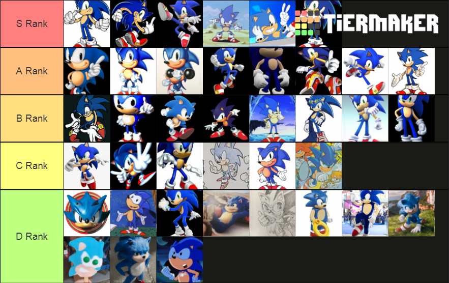 Sonic Designs Tier List (Community Rankings) - TierMaker