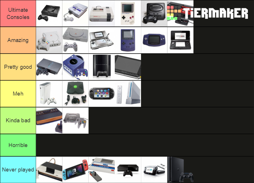 Video Game Consoles Tier List Rankings) TierMaker