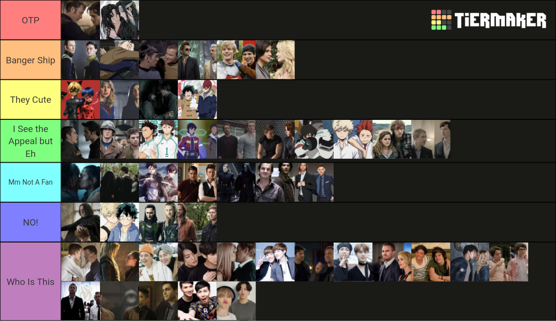 Top 50 Ships On ao3 Tier List Rankings) TierMaker