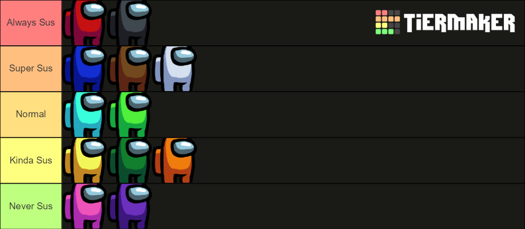 Among Us Colors Tier List (Community Rankings) - TierMaker