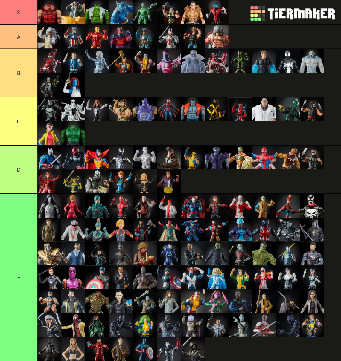 2019 Marvel Legends Tier List Rankings) TierMaker