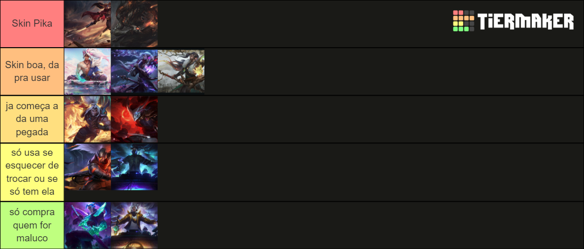 All Yasuo Skins Tier List Community Rankings Tiermaker