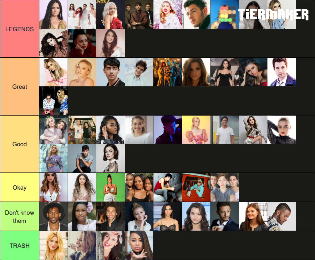 Disney Channel Stars Singers Tier List (Community Rankings) - TierMaker