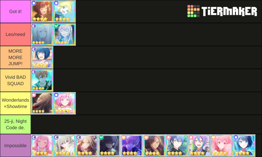 Project Sekai 4 Star Collection Tier List Community Rankings Tiermaker 3070