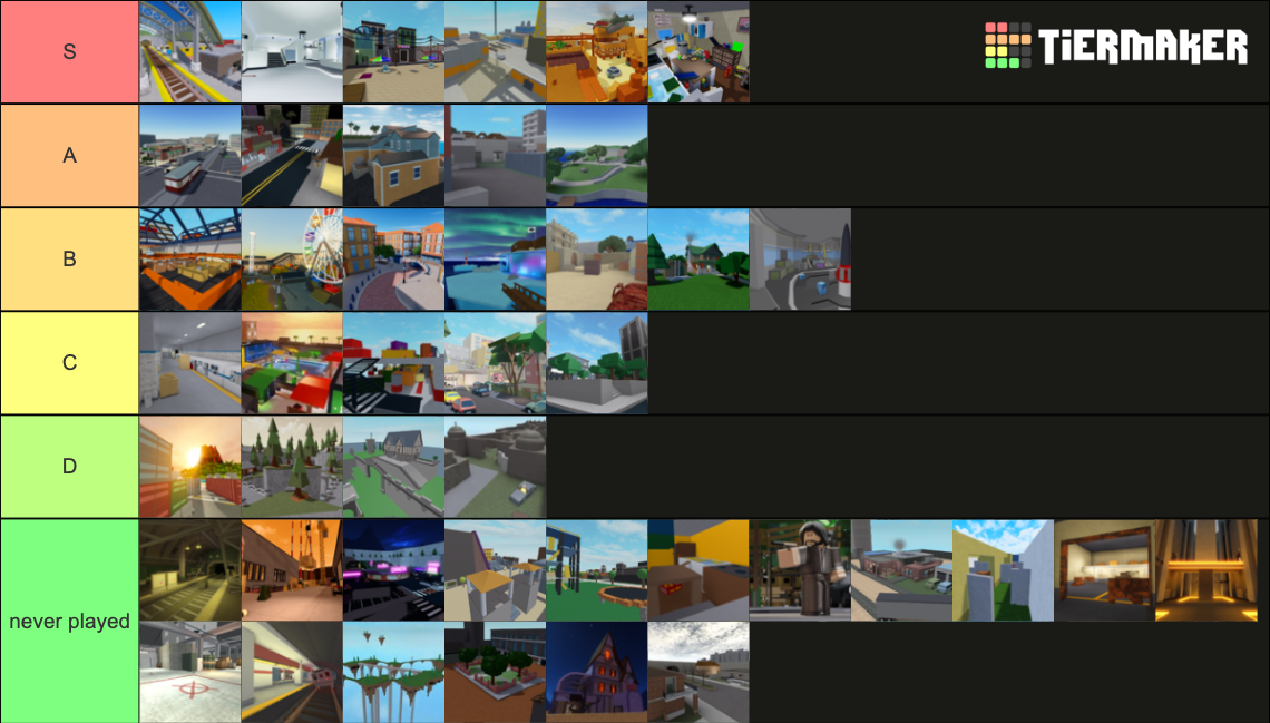 Arsenal ROBLOX maps Tier List (Community Rankings) - TierMaker
