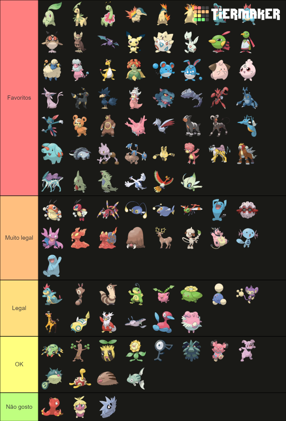 pokeon from johto Tier List (Community Rankings) - TierMaker