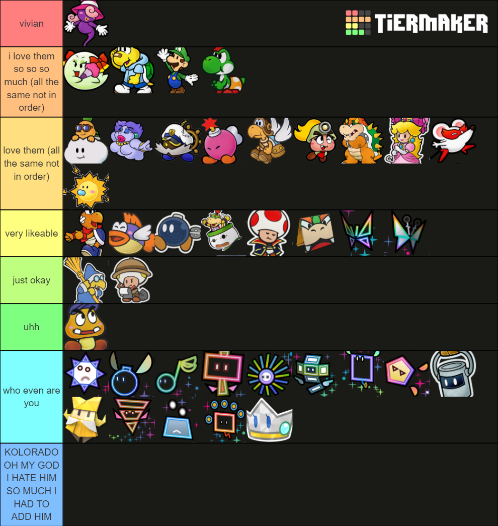 Paper Mario Partners, Pixls, and Companions Tier List (Community ...