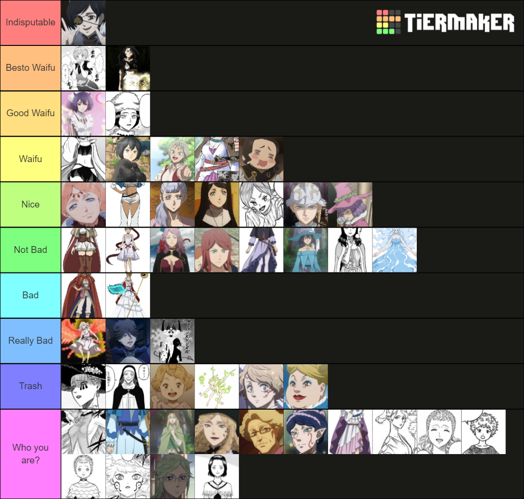 Black Clover Waifus (44) Tier List Rankings) TierMaker