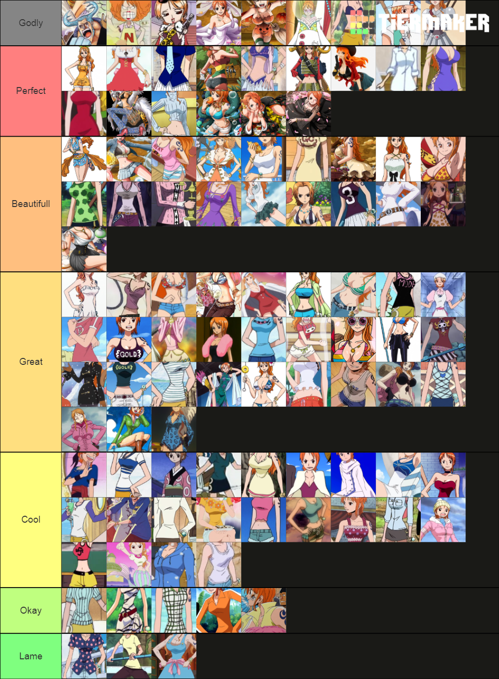 One Piece: All Nami's Outfits Tier List (Community Rankings) - TierMaker