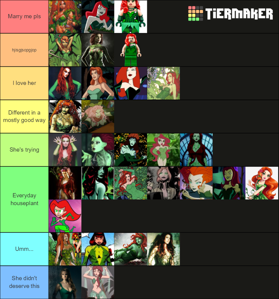 Batman Villain Designs Poison Ivy Tier List Rankings