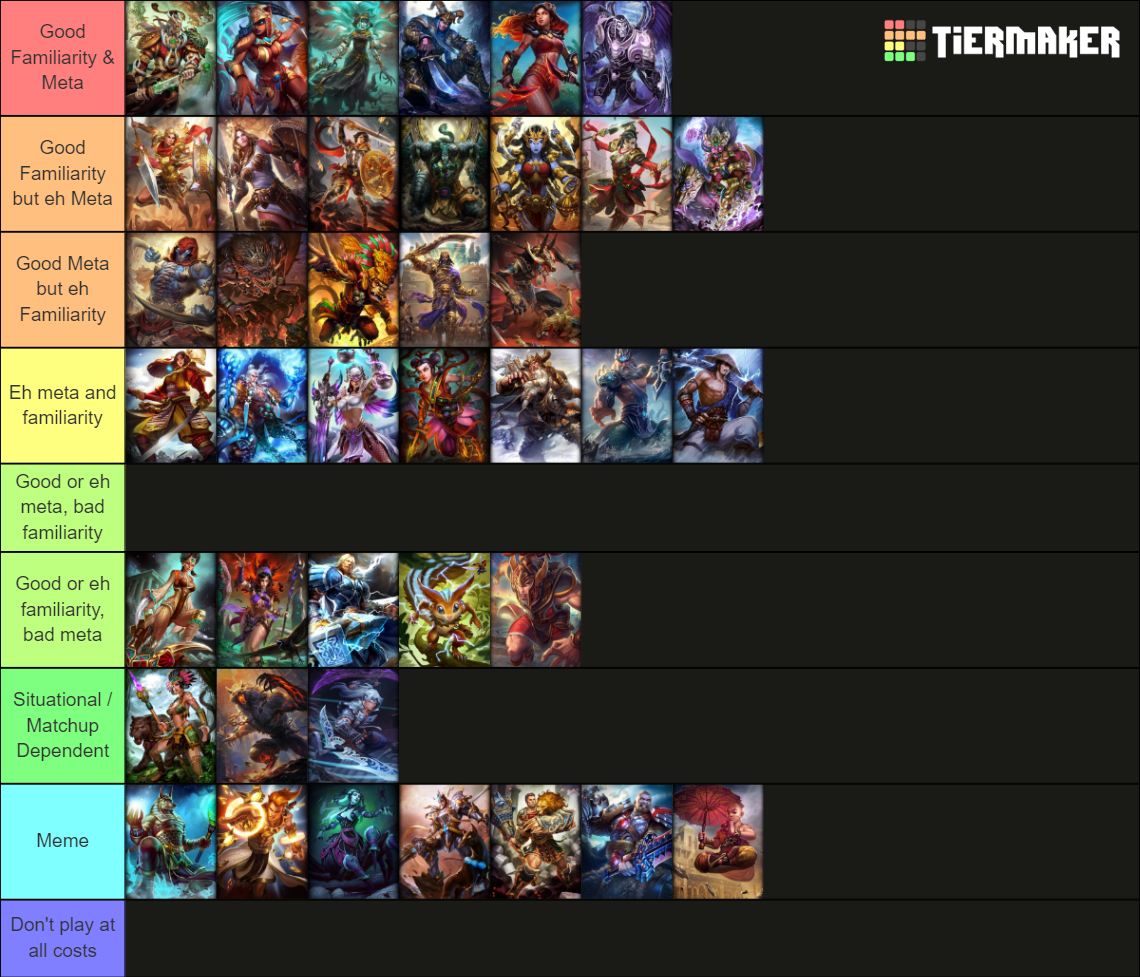 Smite gods as of season 9 As of Lance Tier List Rankings