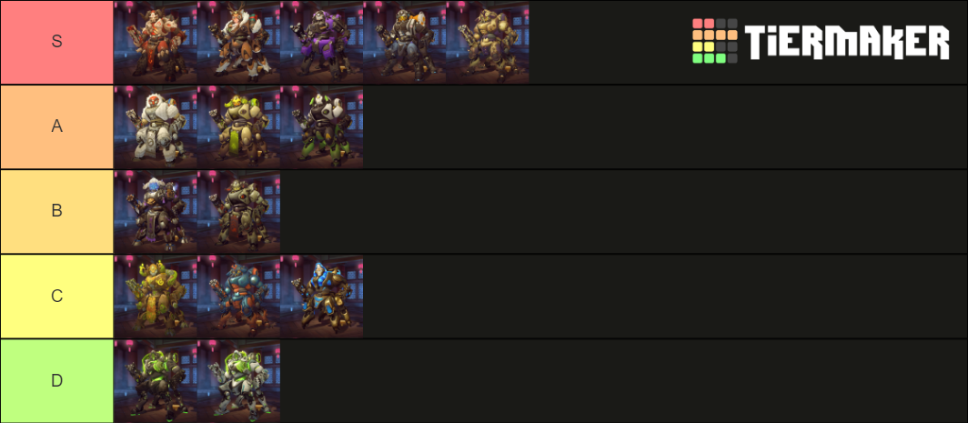 Orisa Skin (has Reindeer) Tier List (Community Rankings) - TierMaker